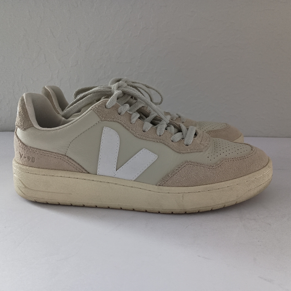 Veja Women’s V-10 Sneakers in Cream and White